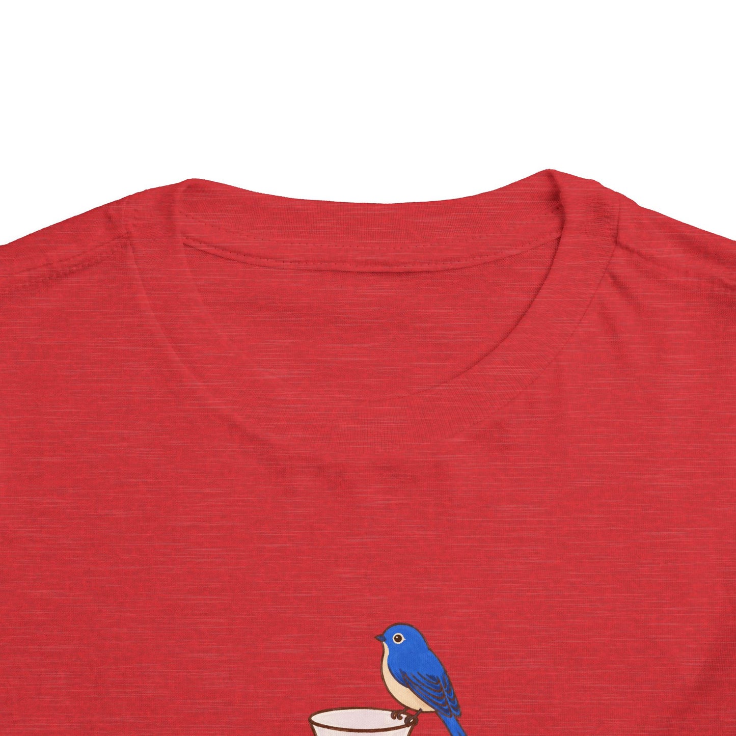 Bluebird on Juice Cup Toddler Tee | Cute Bird Drink Illustration