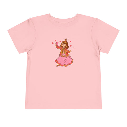 Persian Princess Toddler T-Shirt — Qajar Selfie | Pink | Persian American Gift