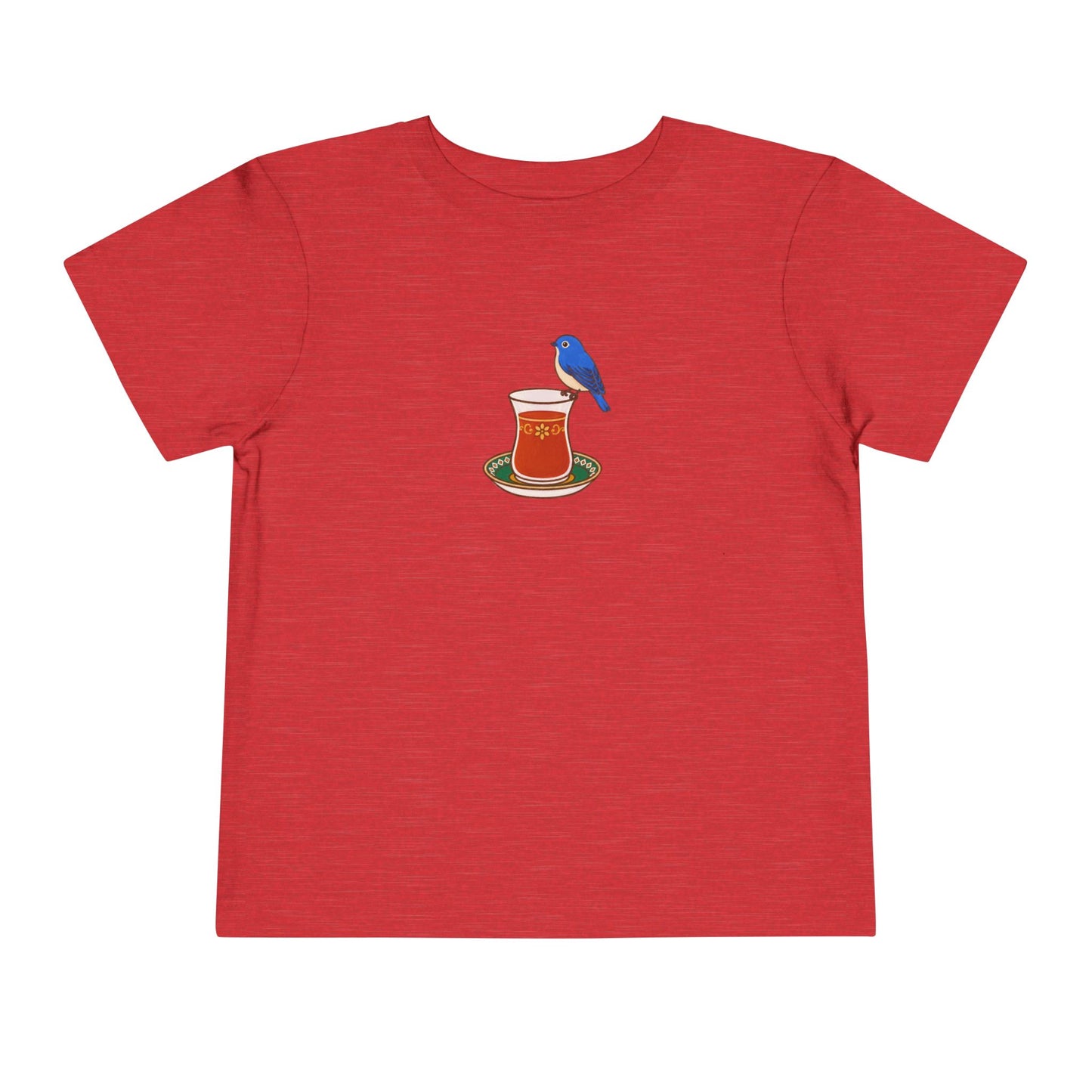 Bluebird on Juice Cup Toddler Tee | Cute Bird Drink Illustration