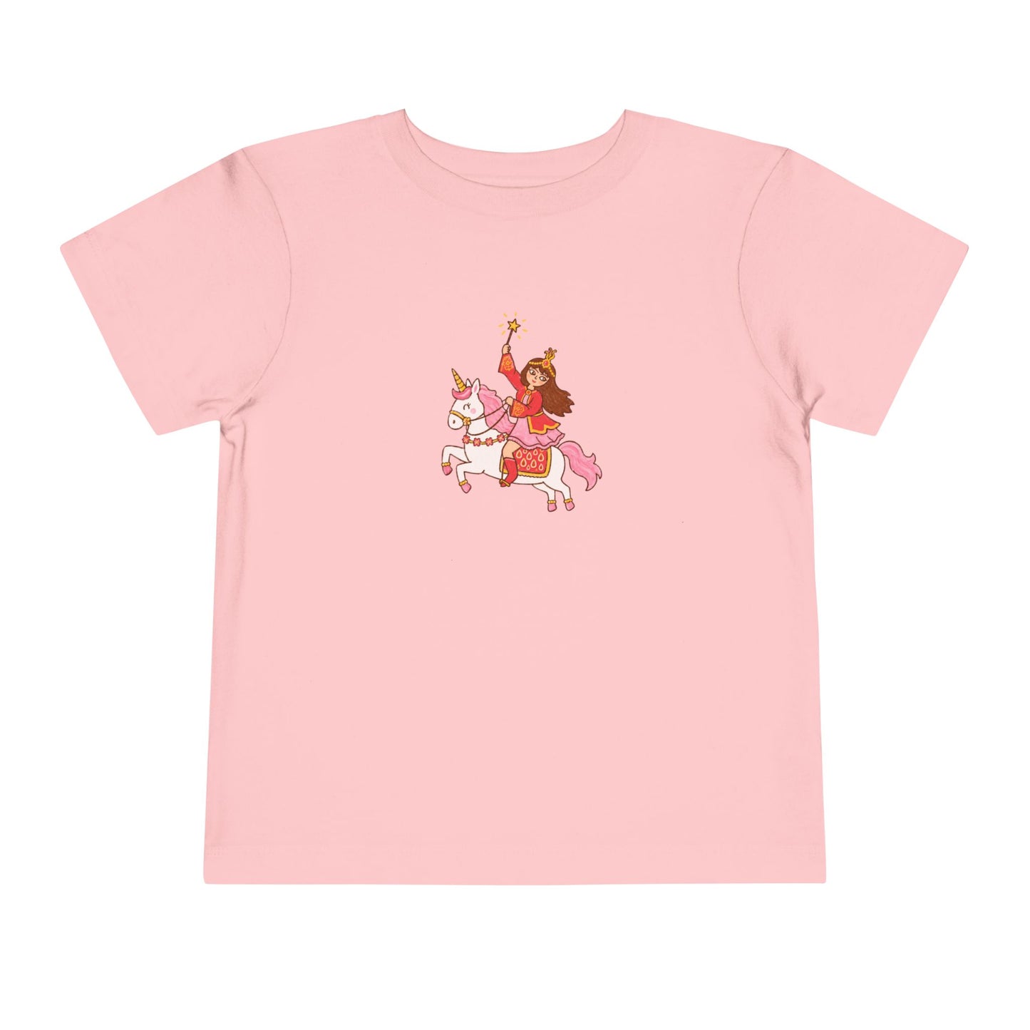 Persian Princess Toddler T-Shirt — Riding a Unicorn | White | Persian American Gift