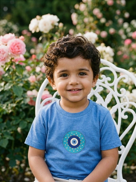 Persian Evil Eye Toddler T-Shirt — Cheshm Nazar | Blue | Persian American Gift
