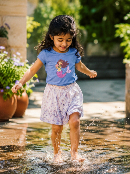 Persian Mermaid Toddler T-Shirt — Pari Darya | Blue | Persian American Gift